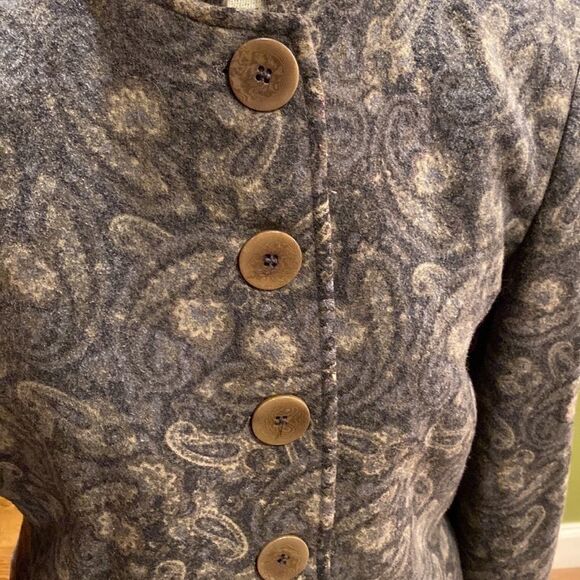 Apria Cashmere Angora Blend Paisley Coat Small - Picture 8 of 15